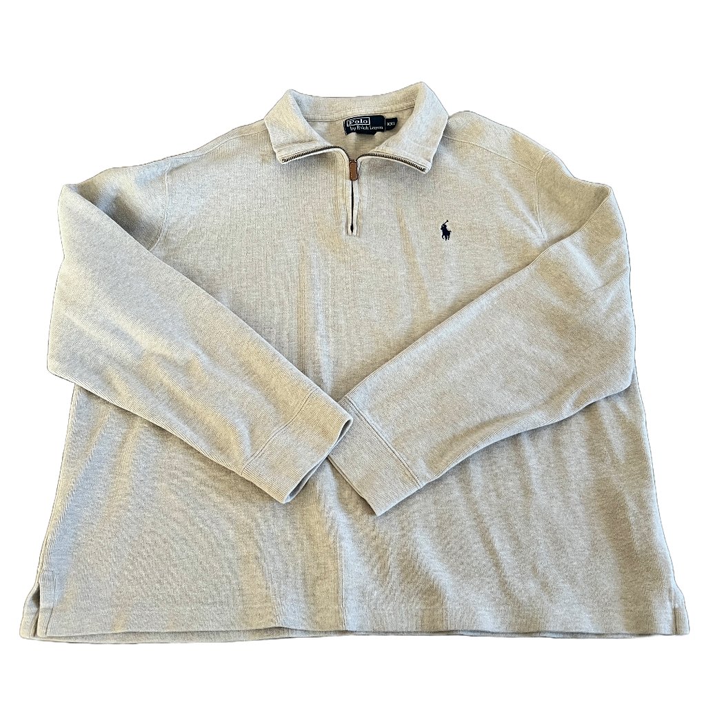 Polo By Ralph Lauren Light Gray Quarter-Zip Sweater